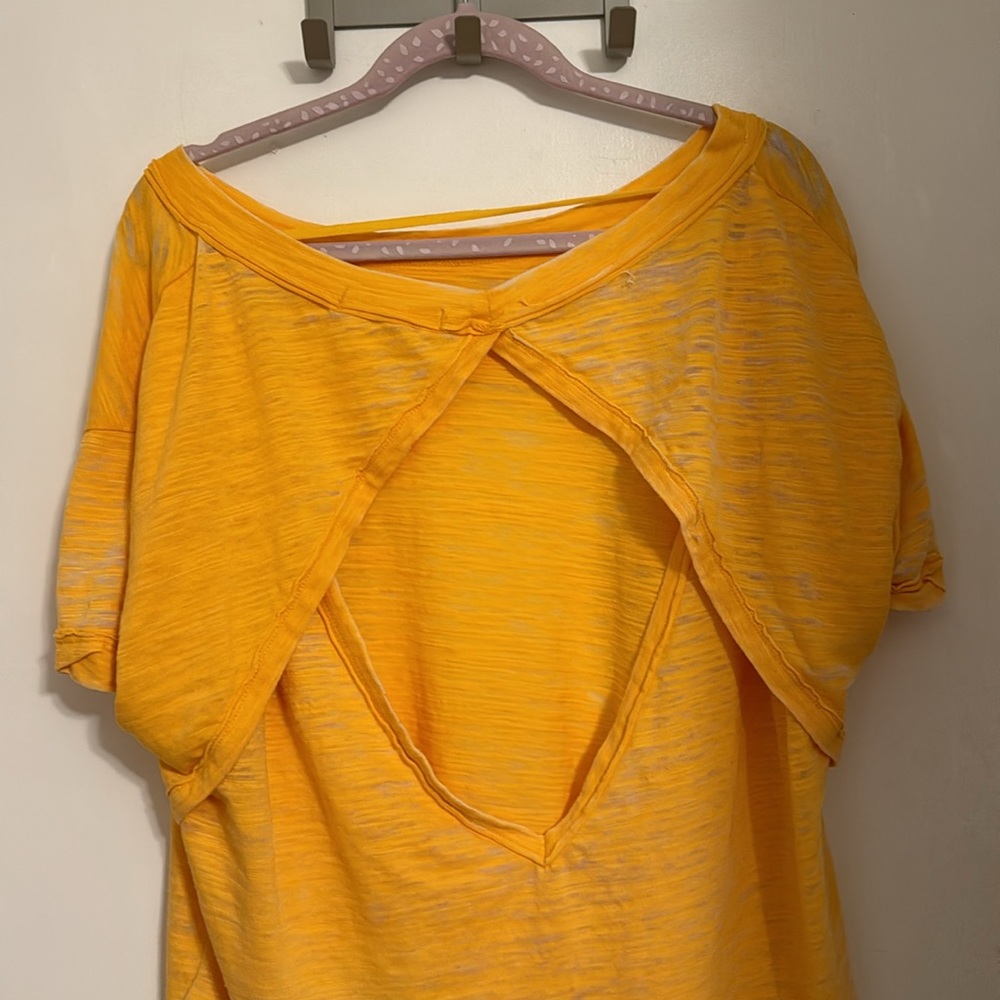 FREE PEOPLE yellow shirt - Picture 3 of 4